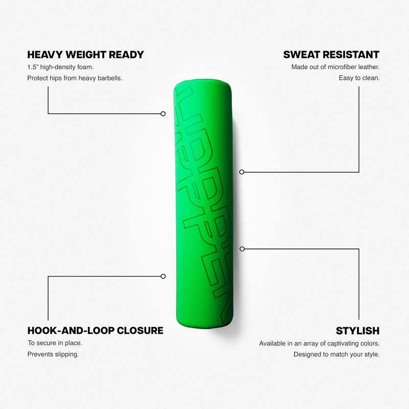 UPPPER Store Barbell Pad for Hip Thrusts, Glute Bridges, Neck Protection - 1.5” Thick Foam for Comfort and Support, Secure Hook-and-Loop Closure, Premium Materials - Fits Olympic & Standard Bars - Image 1